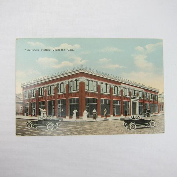 Postcard Interurban Station Terminal Columbus Ohio Electric Railway UNPOSTED - Picture 9 of 12